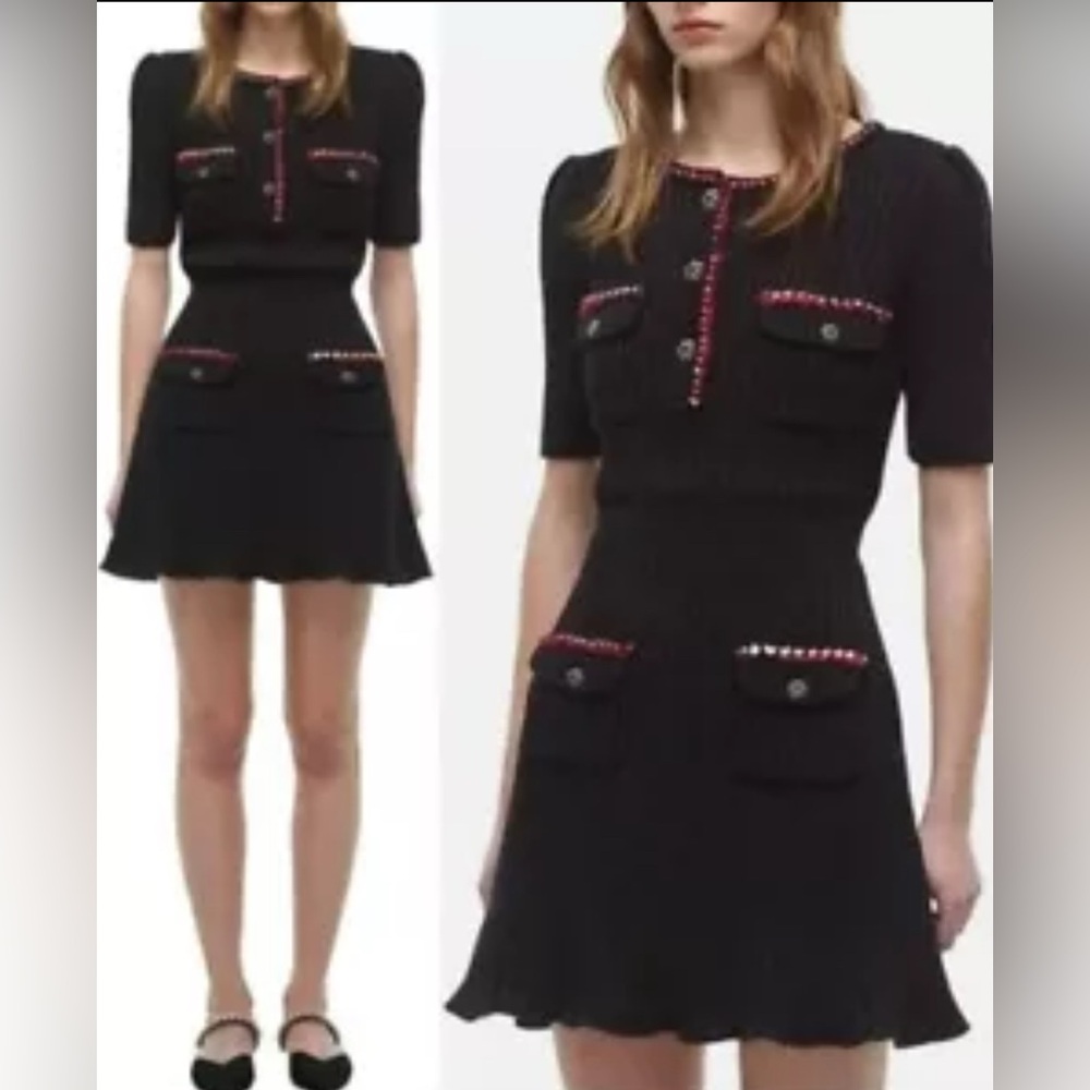 NWT Self Portrait Short Sleeve Knit Mini Dress / Small